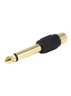 Monoprice 2-Piece Mono Plug To RCA Jack Adaptor Black/Gold 