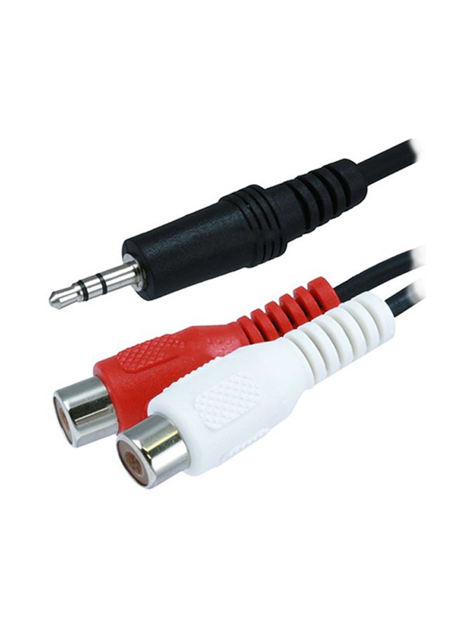 Monoprice Stereo Plug To 2-RCA Jack Cable Black/Red/White 