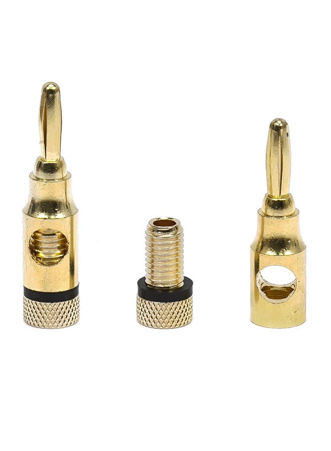 10-Piece Gold Plated Speaker Banana Plug Set Gold