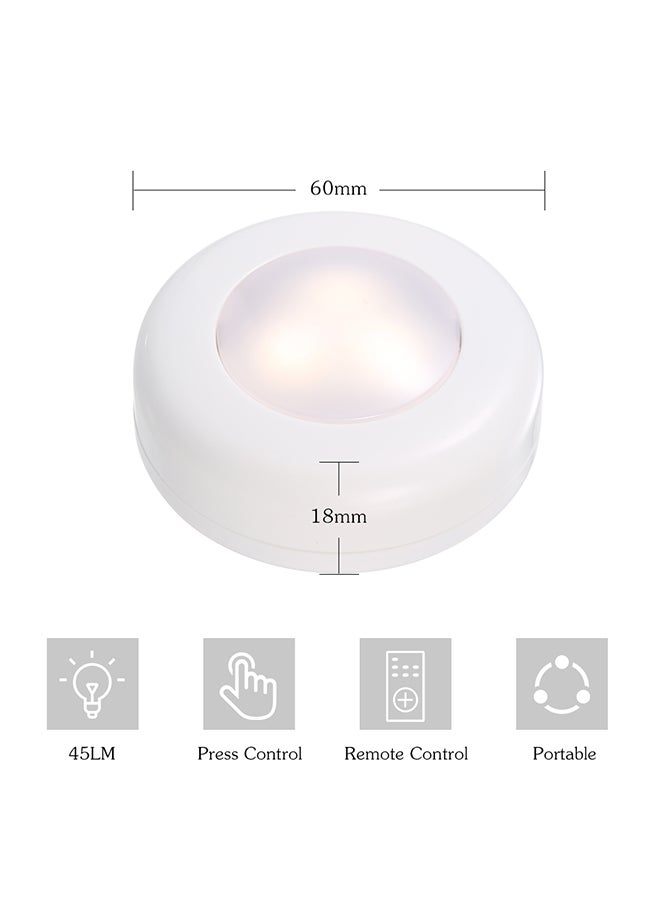 3-Piece LED Cabinet Lamp Puck Light With Remote Control Multicolour 0.125kg - Image 4