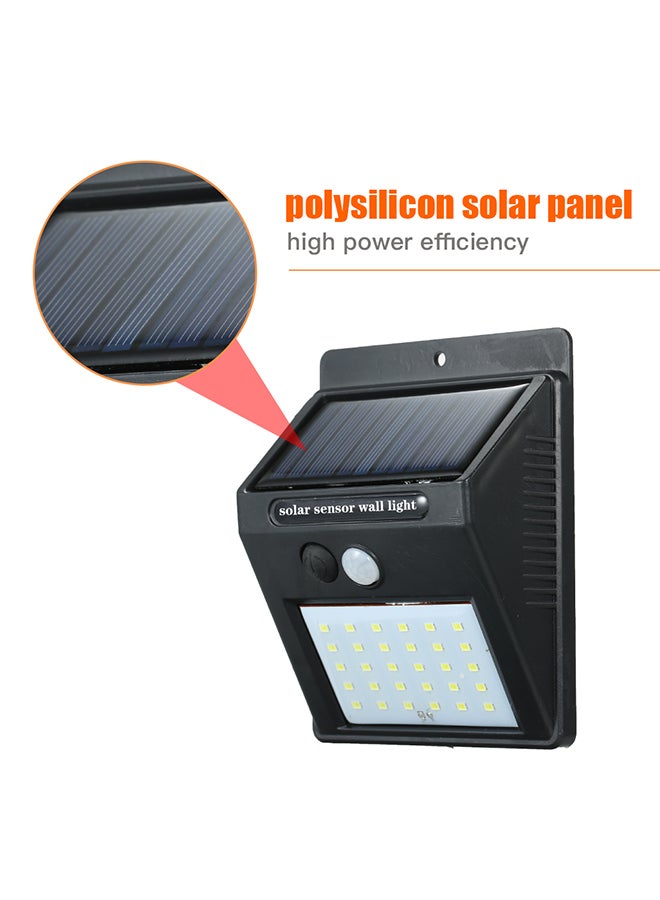 30 LED Solar Power PIR Motion Sensor Waterproof Wall Light Black 0.17kg - Image 2
