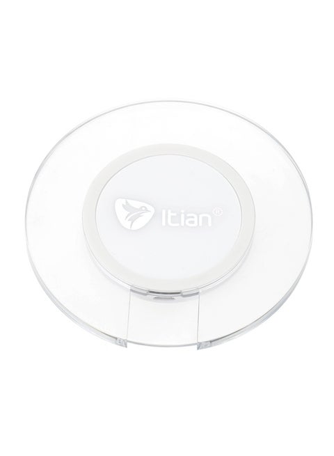 Qi Standard Circular Wireless Charger With LED Indicator White