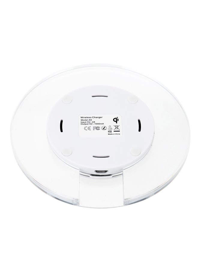 Itian - Qi Standard Circular Wireless Charger With LED Indicator White - Image 1