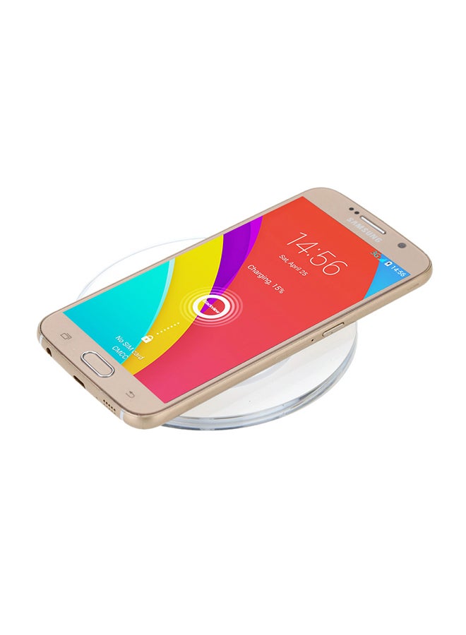 Itian - Qi Standard Circular Wireless Charger With LED Indicator White - Image 1