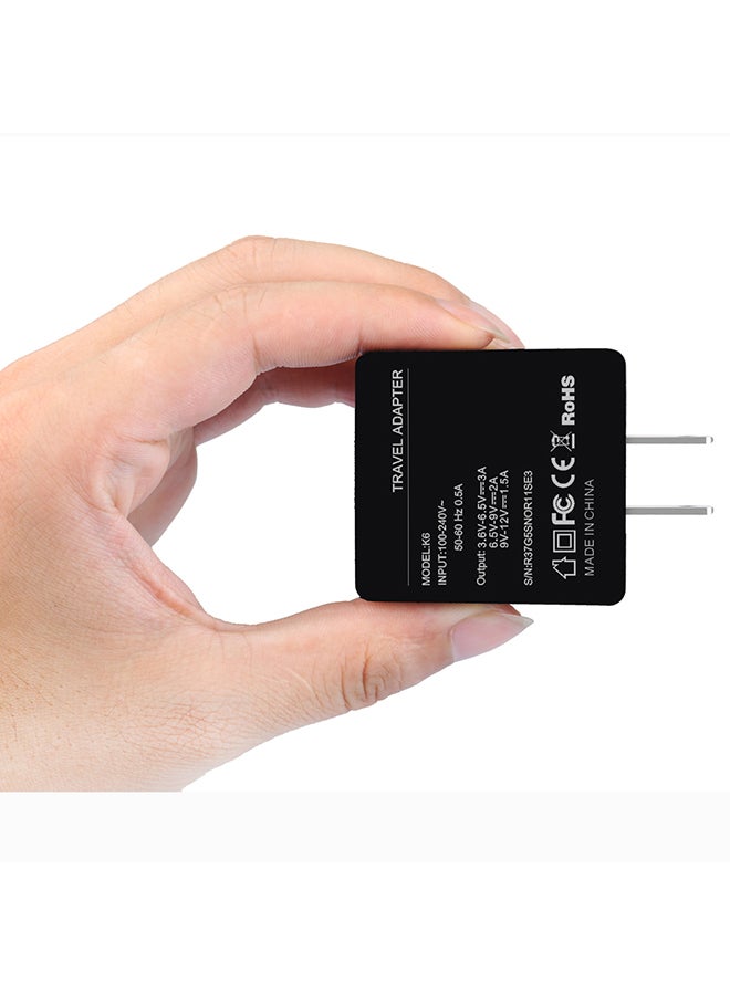 كيه كيه مون محول تيار مع كابل بيانات بمنفذ مايكرو USB أسود - Image 4