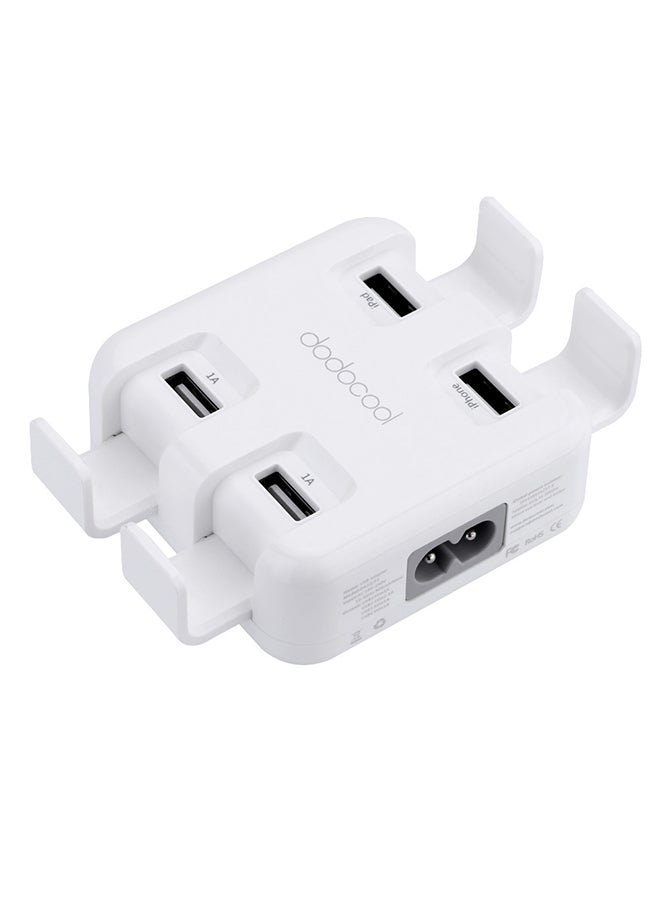 ماركة غير محددة محول تيار شامل مزود بعدد 4 منافذ USB ويدعم ميزة التعرف الذكي على التيار أبيض  - Image 4