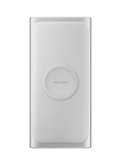 10000 mAh Wireless Battery Pack Power Bank Silver