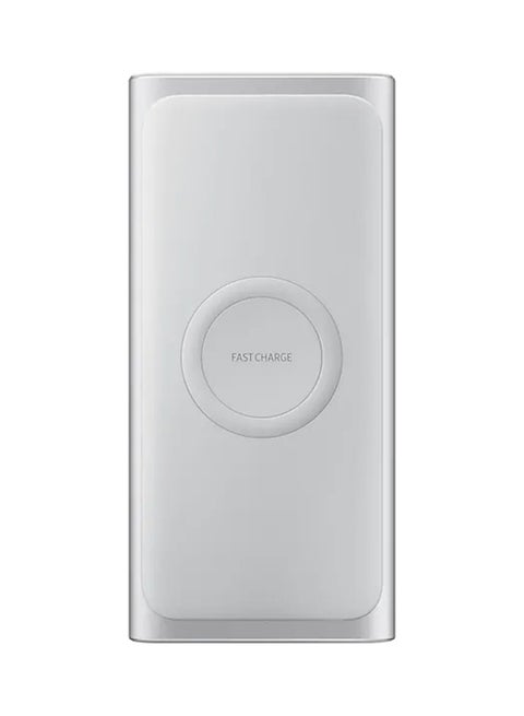 10000 mAh Wireless Battery Pack Power Bank Silver
