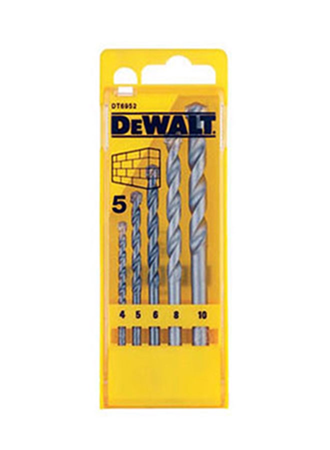 ديوالت طقم لقم مثقاب مكون من 5 قطع مناسب لأعمال البناء فضي 10سم