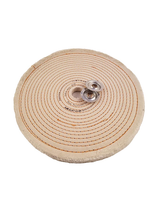DICO Buffing Wheel Spiral Sew Beige 6 x 0.8 x 6inch - Image 1