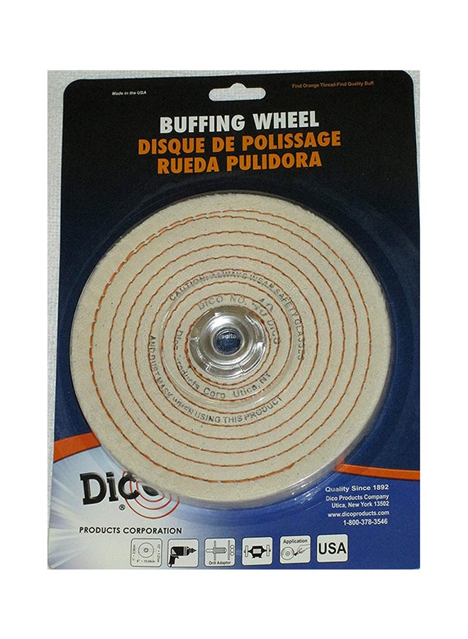 DICO Buffing Wheel Spiral Sew Beige 6 x 0.8 x 6inch - Image 2