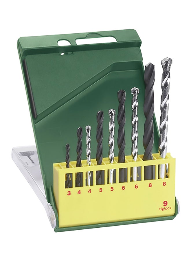 BOSCH 9-Pieces Metal & Masonry Drill Bit Set Black/Silver