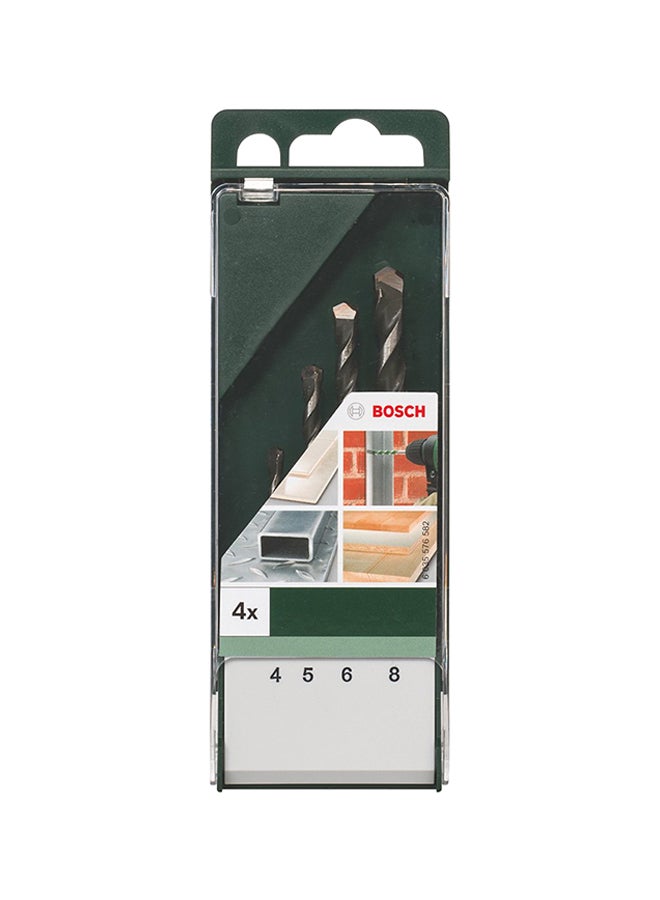 بوش طقم لقم مثقاب متعدد الأغراض، 4 قطع أسود/ فضي