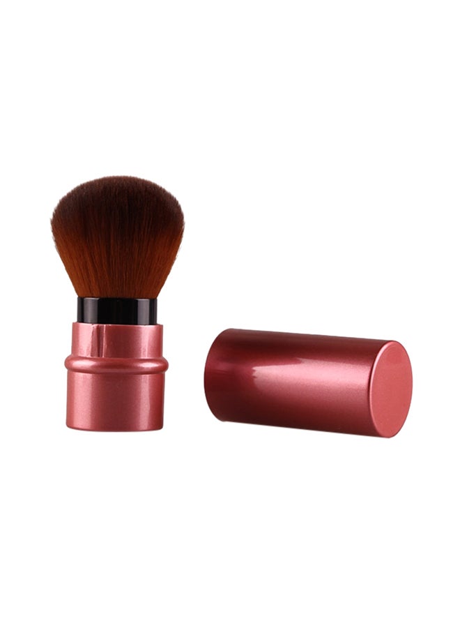 فرشاة ماكياج صغيرة وقابلة للسحب بشعيرات ناعمة تستخدم لوضع كريم الأساس ومستحضرات التجميل وردي - Image 1