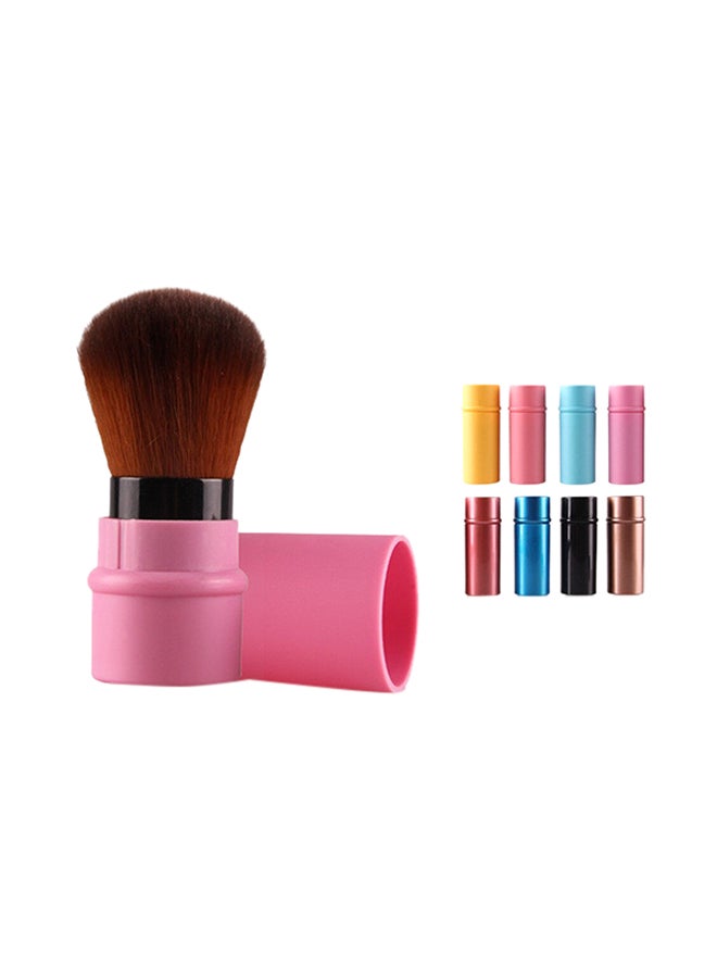 فرشاة ماكياج صغيرة وقابلة للسحب بشعيرات ناعمة تستخدم لوضع كريم الأساس ومستحضرات التجميل وردي - Image 2