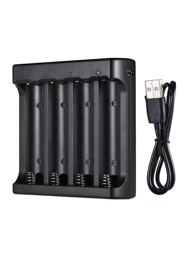 FeiyuTech 4-Slots Rechargeable Battery Charger With USB Cable Black  - Image 1