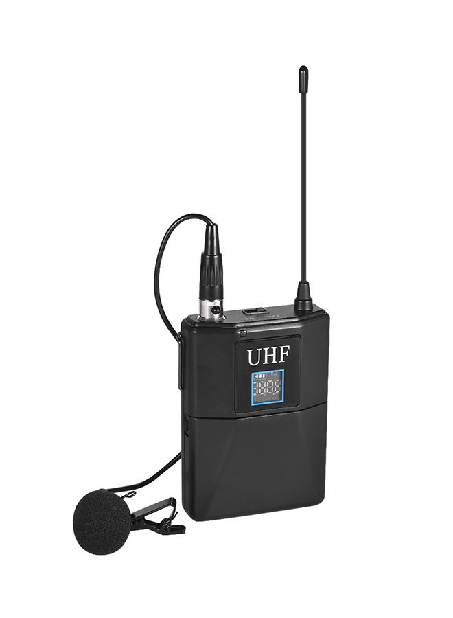 2-Piece UHF Wireless Microphone System Transmitter And Receiver UHF Black - Image 1