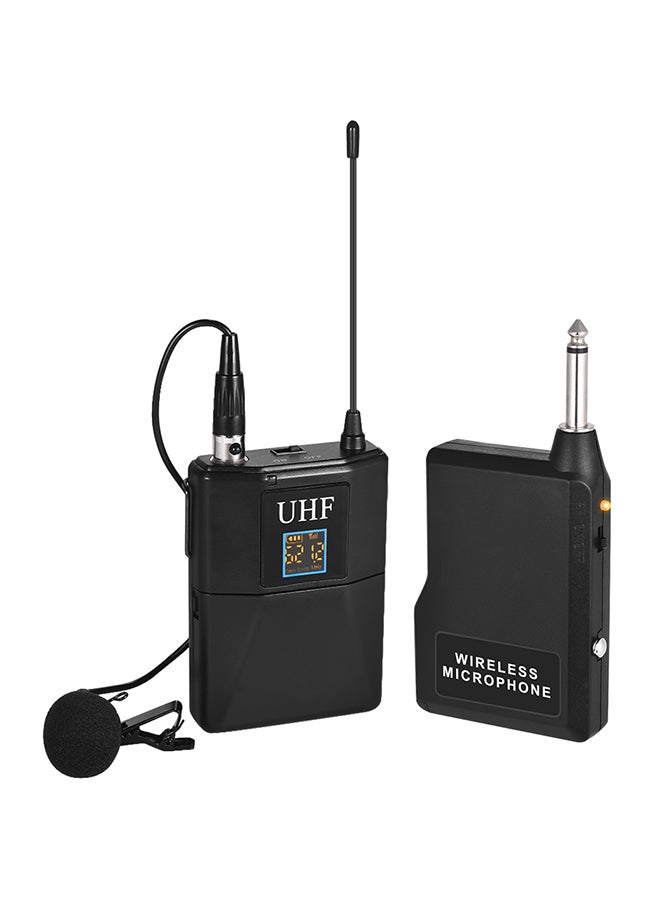 2-Piece UHF Wireless Microphone System Transmitter And Receiver UHF Black - Image 2