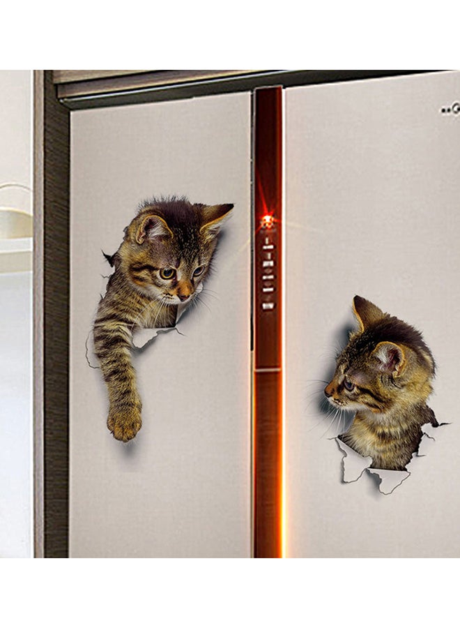 3D Cat Wall Sticker Multicolour 26x24centimeter - Image 3