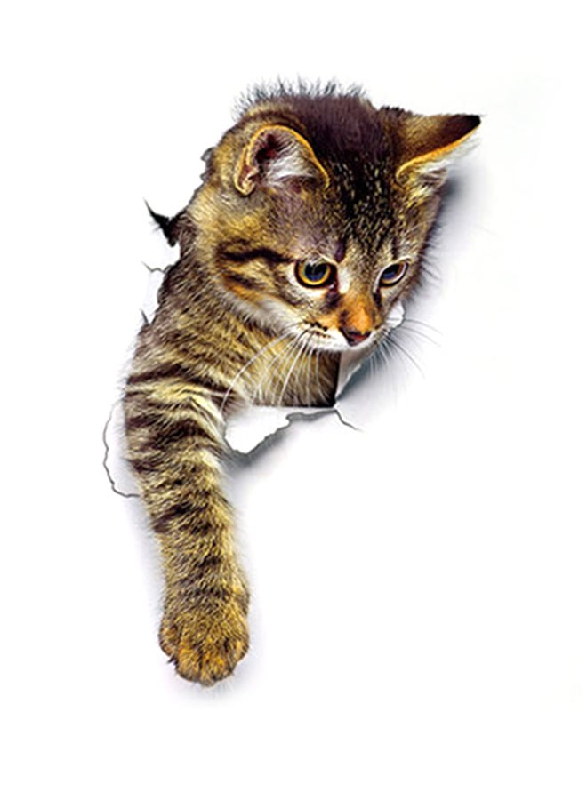 3D Cat Wall Sticker Multicolour 26x24centimeter - Image 1