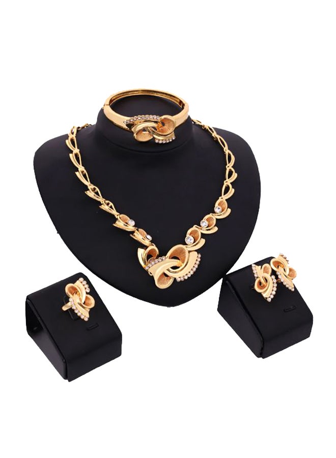 شاربدو طقم مجوهرات من خليط معدنية مرصع بالأحجار من 4 قطع - Image 1