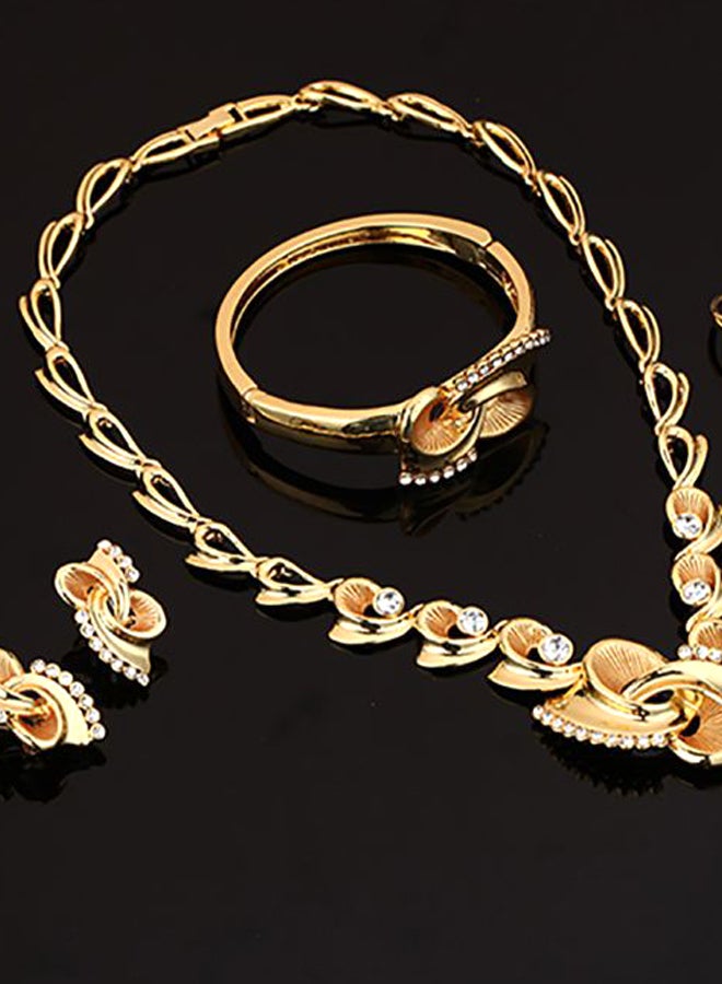 شاربدو طقم مجوهرات من خليط معدنية مرصع بالأحجار من 4 قطع - Image 2