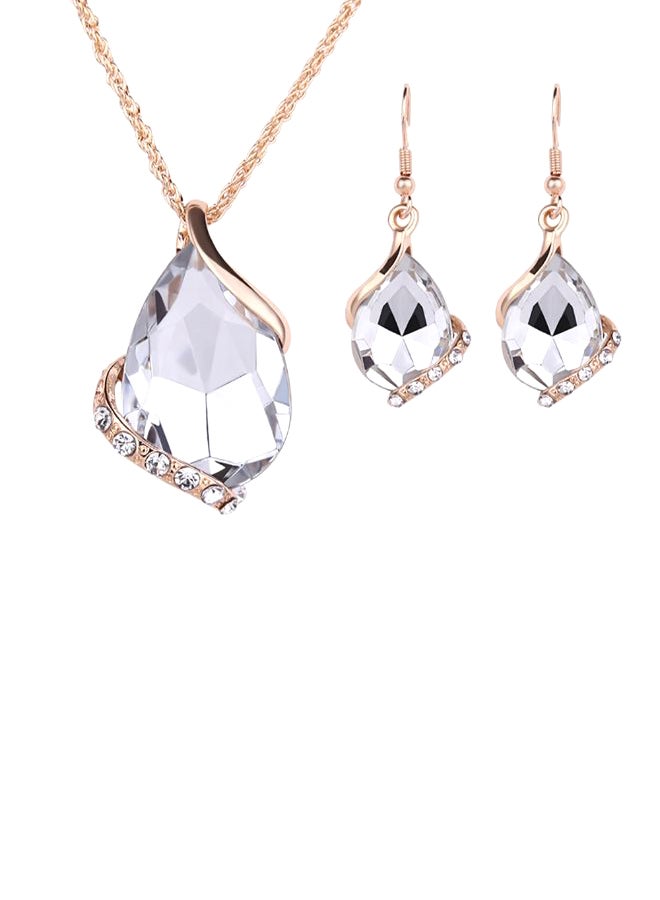 Sharpdo 2-Piece Alloy Water Drop Jewellery Set - Image 1