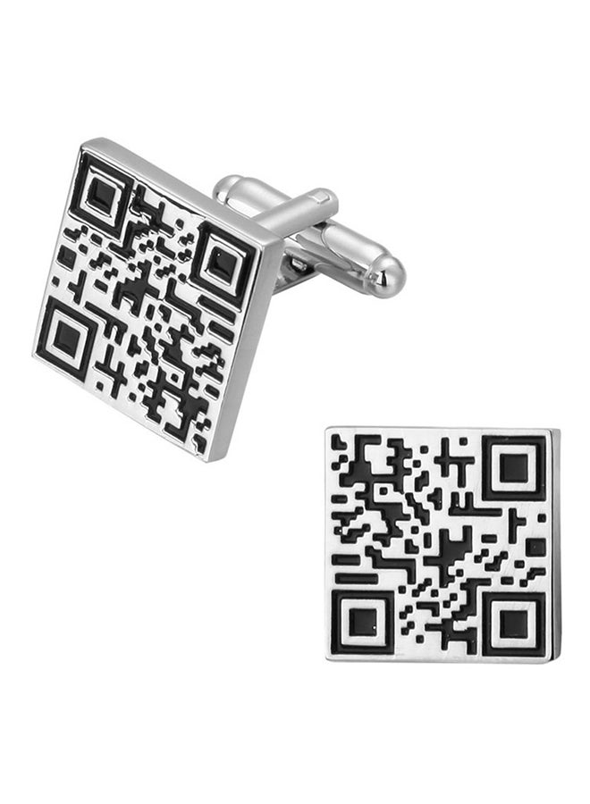 أزرار أكمام قمصان بتصميم رمز الاستجابة السريعة - Image 1