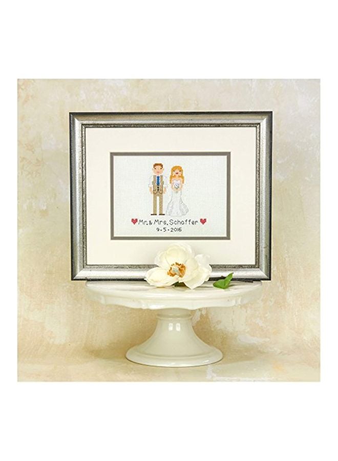 Dimensions Wedding Record Counted Cross Stitch Kit White/Beige/Grey - Image 2