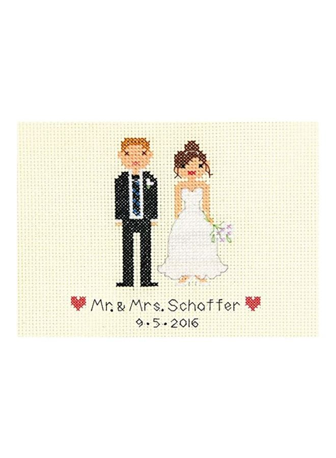 Dimensions Wedding Record Counted Cross Stitch Kit White/Beige/Grey - Image 4