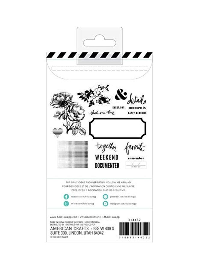Heidi Swapp - 17-Piece Stamps Embellishments Black/White - Image 1