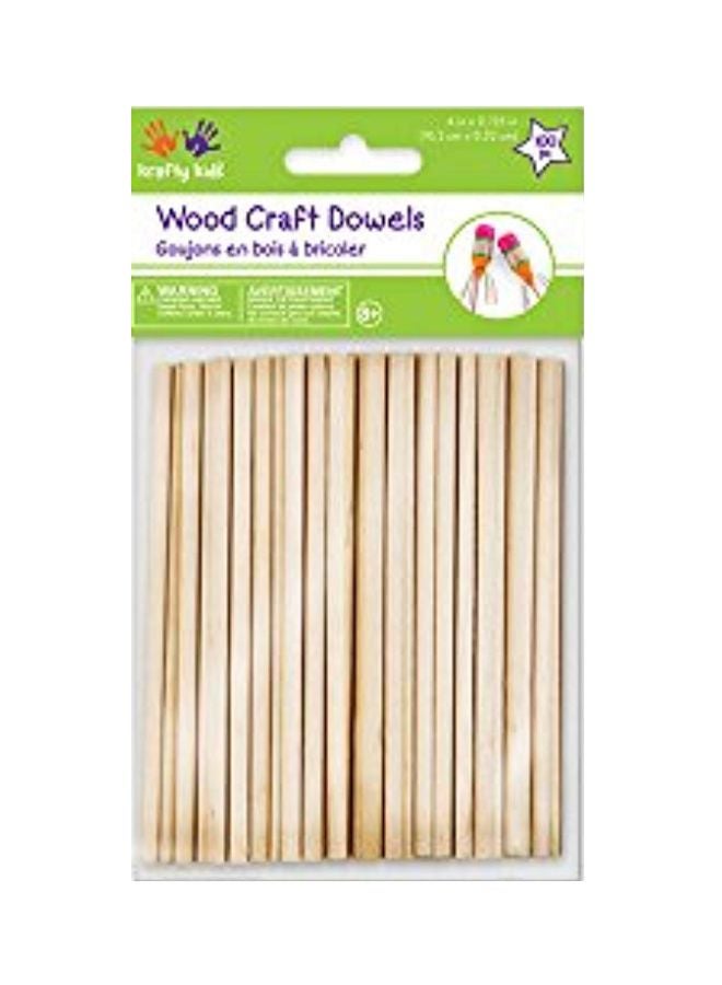 Multicraft Imports 100-Piece Krafty Kids Craft Dowel Set Beige - Image 1