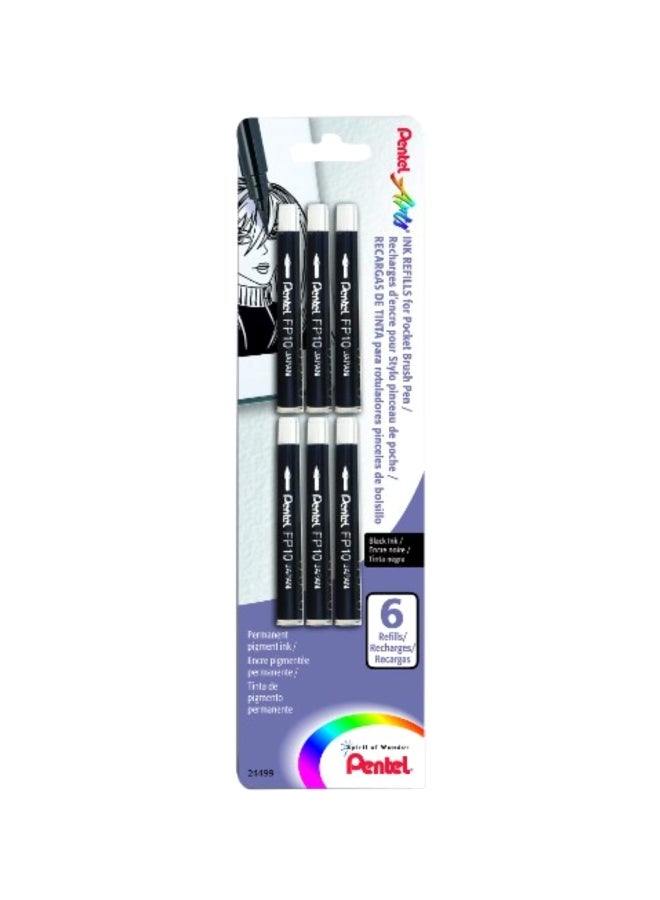 3-Piece Pocket Brush Refill Set Black/White