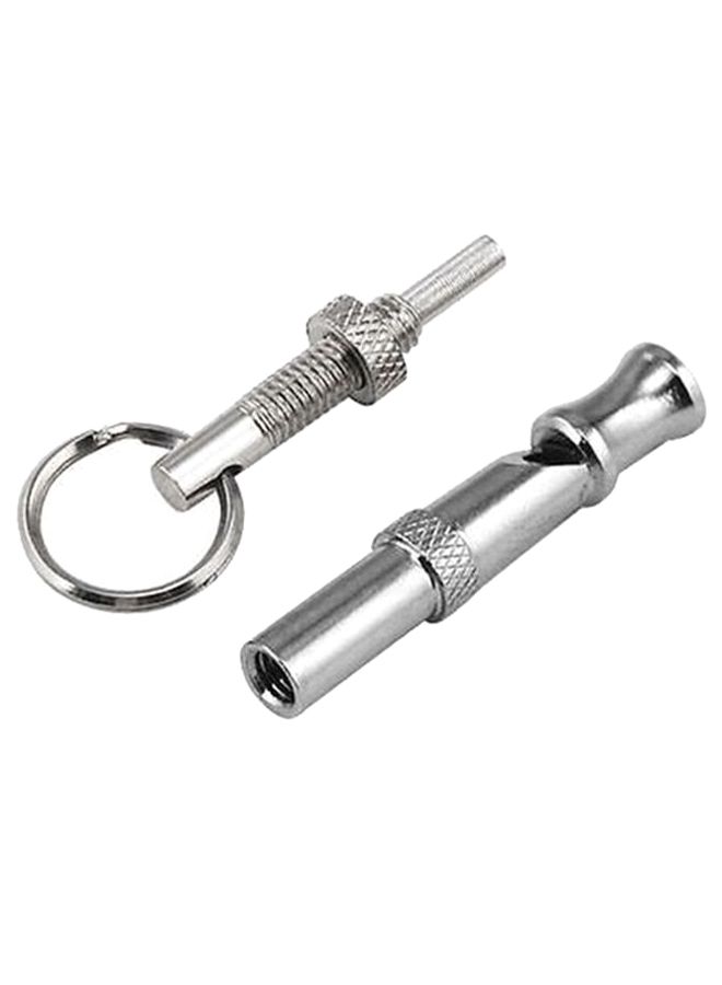 شاربدو صافرة تدريب صغيرة ومحمولة مزودة بحلقة حمل فضي 10 x 2سم