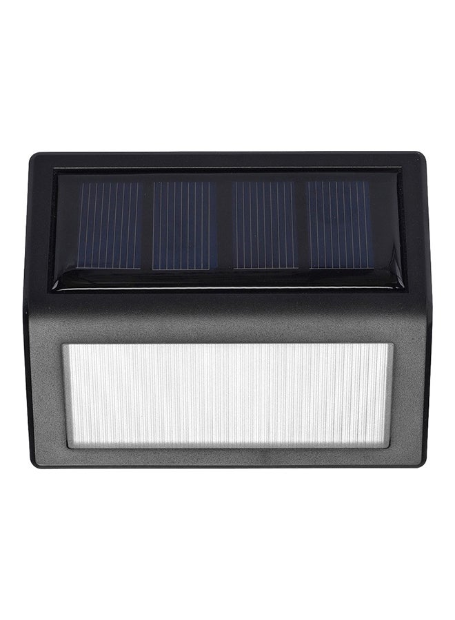 6 LED Solar Power Wall Lamp Black 10 x 8cm - Image 1