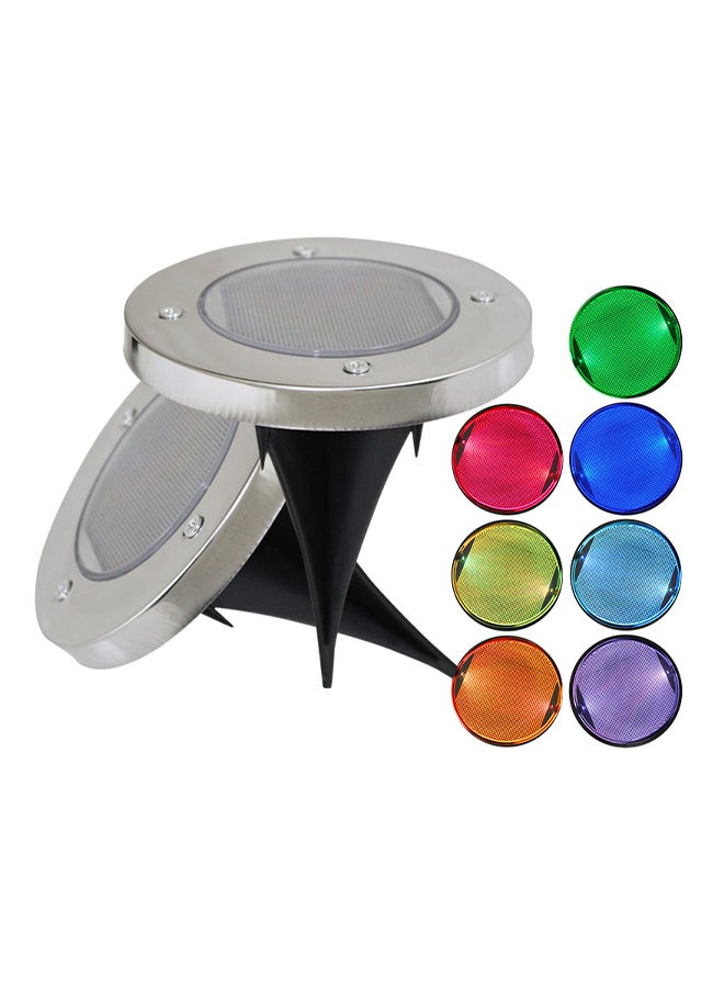 2 LED Solar Power Lawn Light Silver/Black 13 x 11.5cm - Image 3