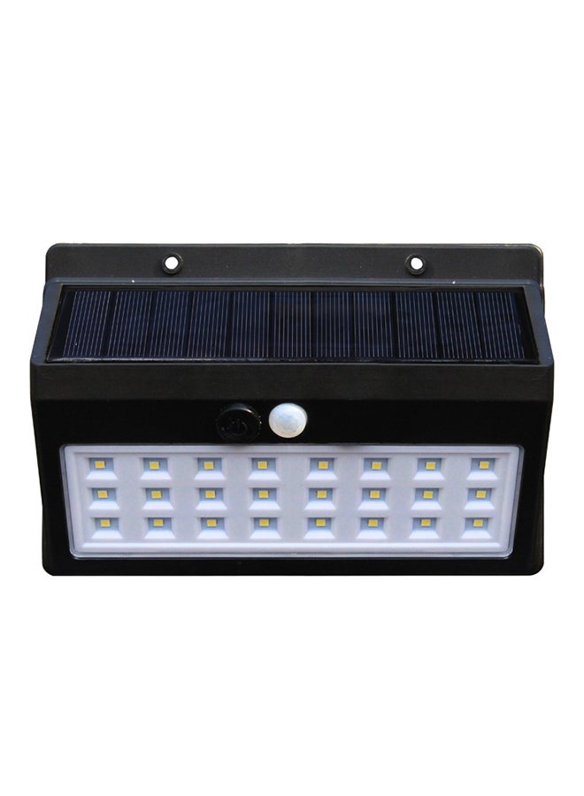 24 LED Solar Power Human Body Sensor Wall Lamp Black 17 x 12cm
