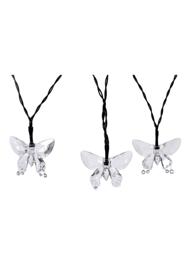 20 LED Solar Power Outdoor Butterfly Decorative Lights 4.8 Meters Clear/Black 12 x 6cm - Image 2
