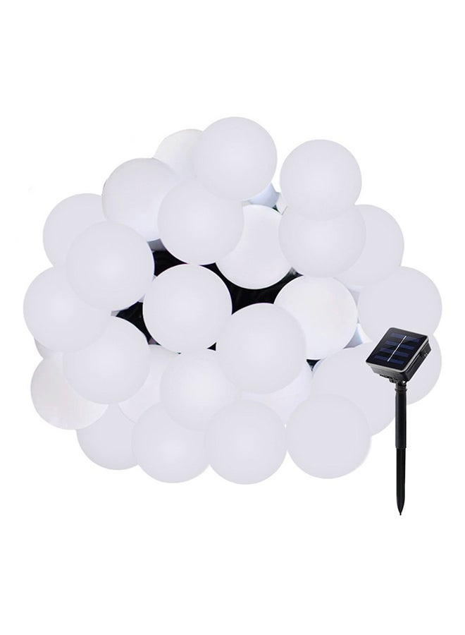 30 LED Solar Power Outdoor Ball Decorative Lights 6 Meters White/Black 21 x 6cm - Image 1