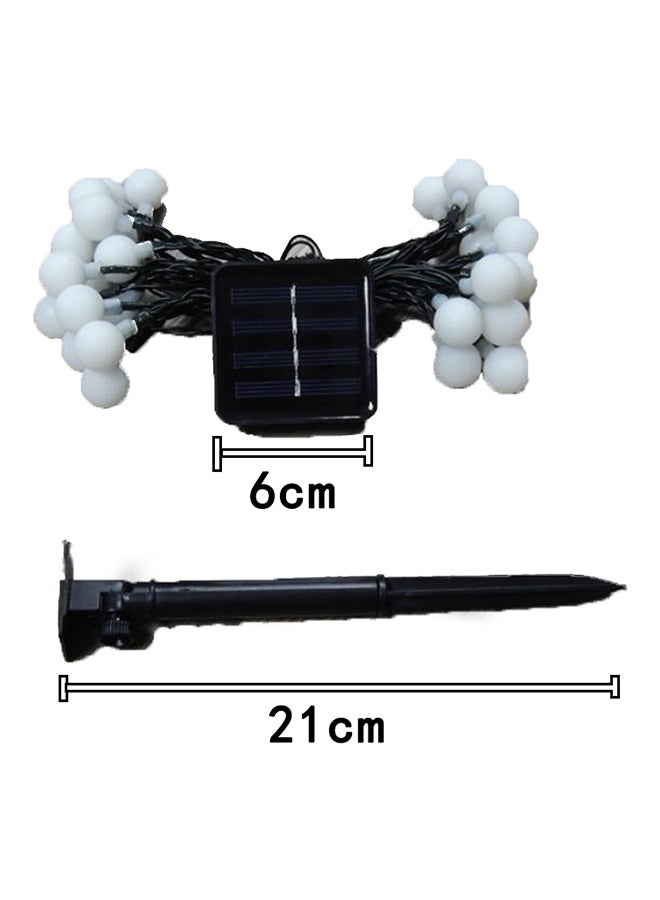30 LED Solar Power Outdoor Ball Decorative Lights 6 Meters White/Black 21 x 6cm - Image 3