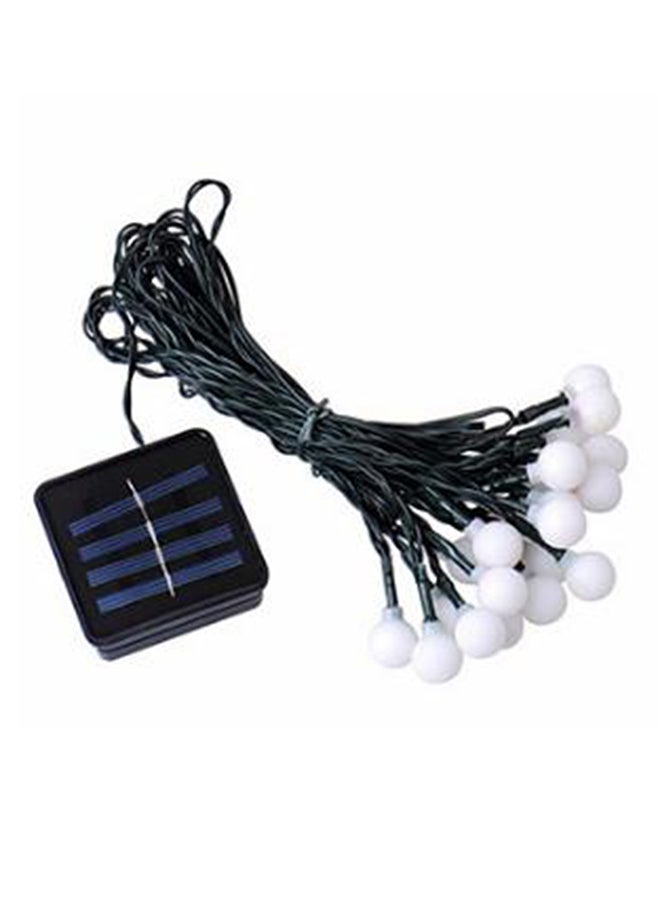 30 LED Solar Power Outdoor Ball Decorative Lights 6 Meters White/Black 21 x 6cm - Image 2
