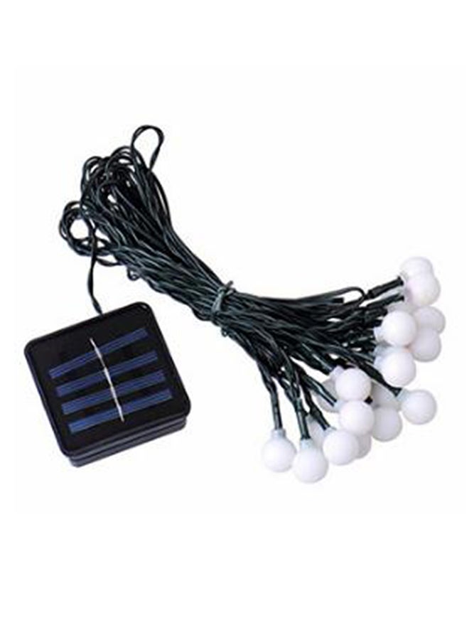 30 LED Solar Power Outdoor Ball Decorative Lights 6 Meters White/Black 21 x 6cm - Image 2