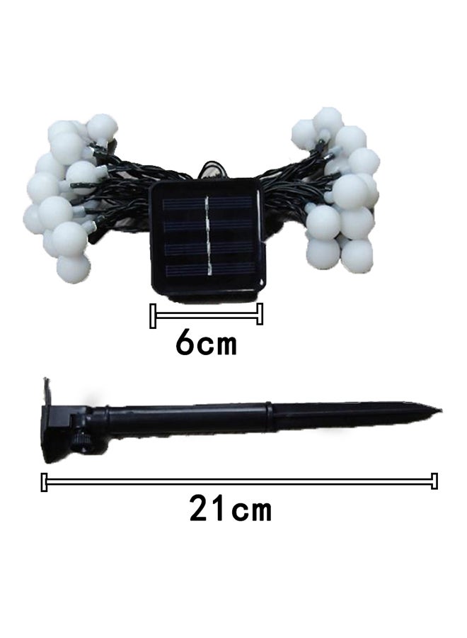 30 LED Solar Power Outdoor Ball Decorative Lights 6 Meters White/Black 21 x 6cm - Image 3