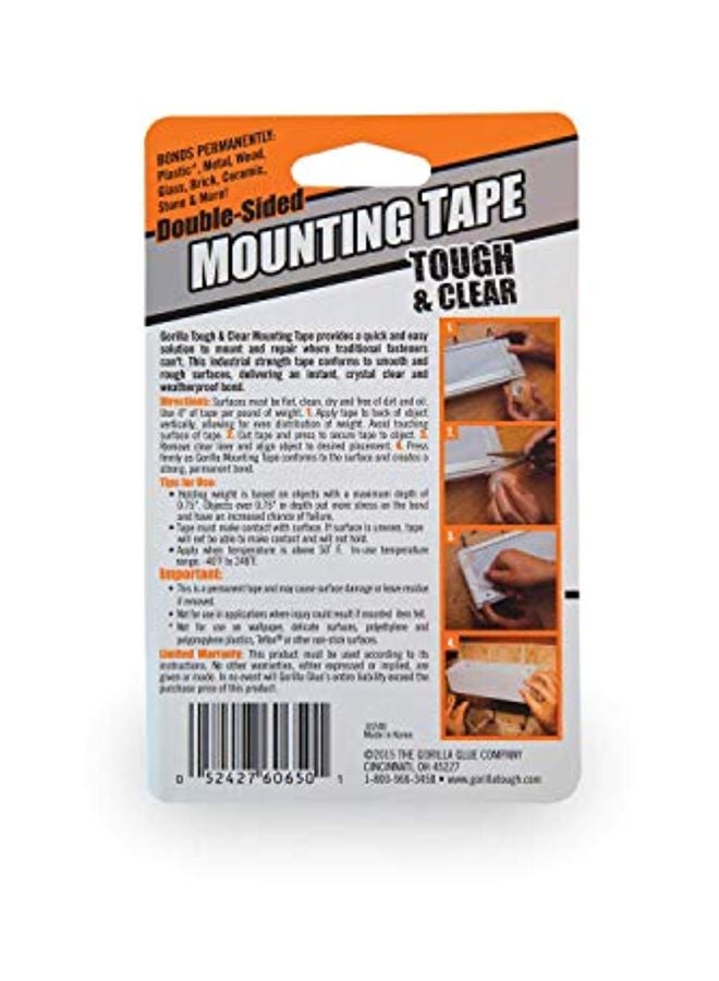 Gorilla Double Sided Mounting Tape Clear  - Image 2