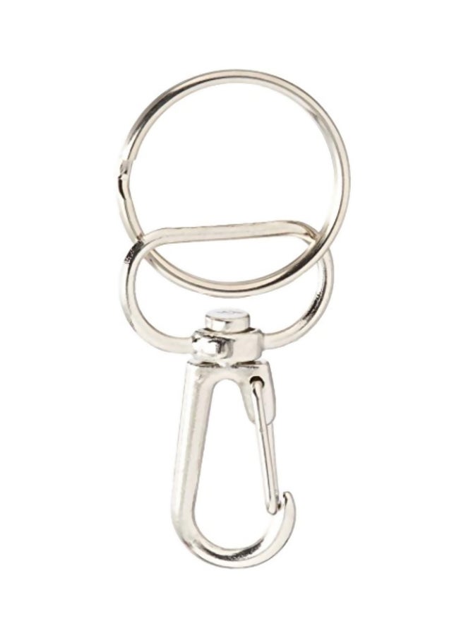 داريس سلسلة مفاتيح معدنية مزودة بمشبك عدد 2 فضي