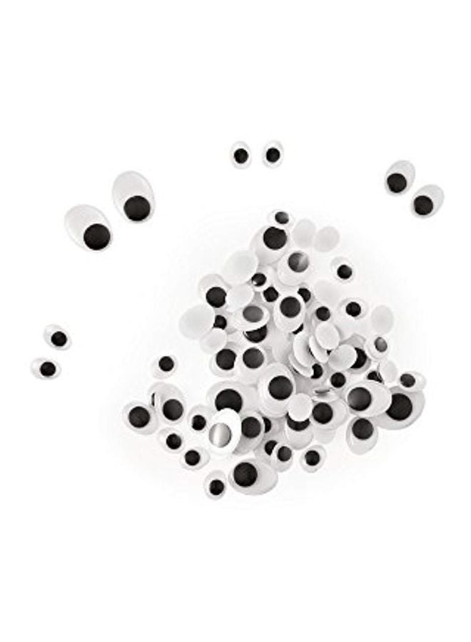Multicraft Imports 80-piece Paste-On Oval Googly Eyes White/Black - Image 2