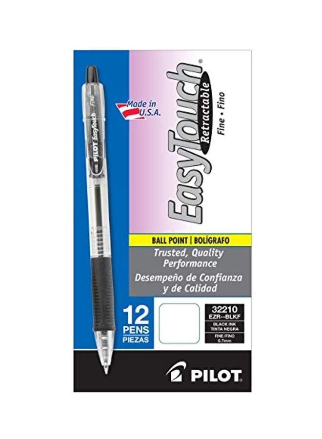 بايلوت مجموعة أقلام حبر جاف من 12 قطعة شفاف/ أسود - Image 1