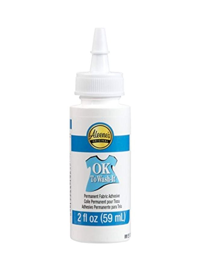 Aleene's OK To Wash-It Permanent Fabric Adhesive White 