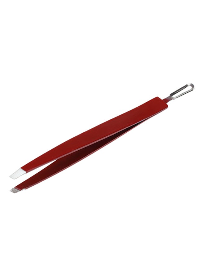 Generic 2-In-1 Eyebrow Tweezer And Cleaner Tool Red 