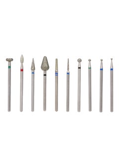 Generic 10-Piece Electric Machine Sanding Nail Files Drill Bits Silver  - Image 1